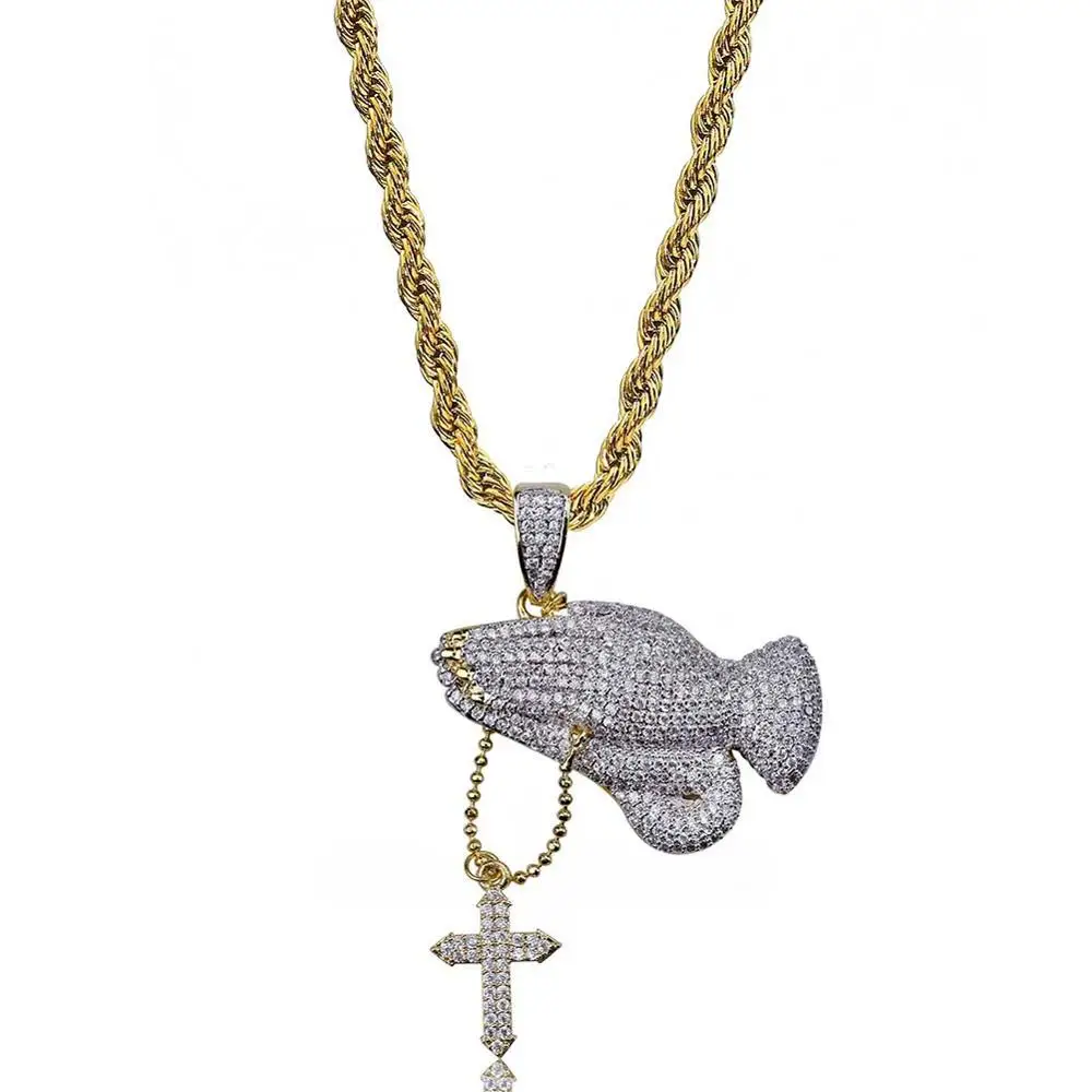 Tillfo Mens/Women Praying Hands And Cross Faith Gold Silver Color Plated Iced Out Hip Hop Bling Necklace Pendant
Tillfo Mens/Women Praying Hands And Cross Faith Gold Silver Color Plated Iced Out Hip Hop Bling Necklace Pendant