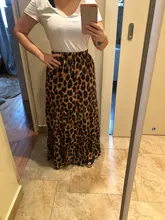 Leopard Print Skirts ZANZEA Long Casual Women Summer Elastic Party Fashion Female Loose