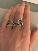 Foxanry-Anillos minimalistas de Plata de Ley 925 para mujer, joyería Vintage Punk tailandesa, cadena ancha geométrica para fiesta, regalos