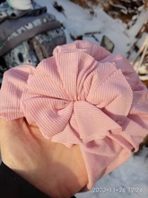 Sombrero de flores a rayas para niñas pequeñas, turbante anudado gorra tejida para niños, gorro utilería para fotos, regalos, 1 Uds.