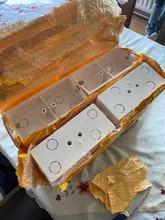 258*80*50mm oculta cubierta inferior de Material plástico PC superficie blanca salida de luz de la pared Led Interruptor táctil caja