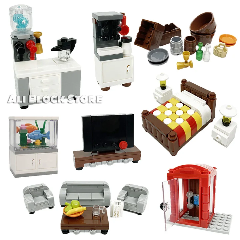 Diy Creator Blocks Parts Bedside Table TV Cabinet Bracket Clock Bookcase Sofa Set MOC Building Blocks Bricks Learning Toys Gifts
Diy Creator Blocks Parts Bedside Table TV Cabinet Bracket Clock Bookcase Sofa Set MOC Building Blocks Bricks Learning Toys Gifts