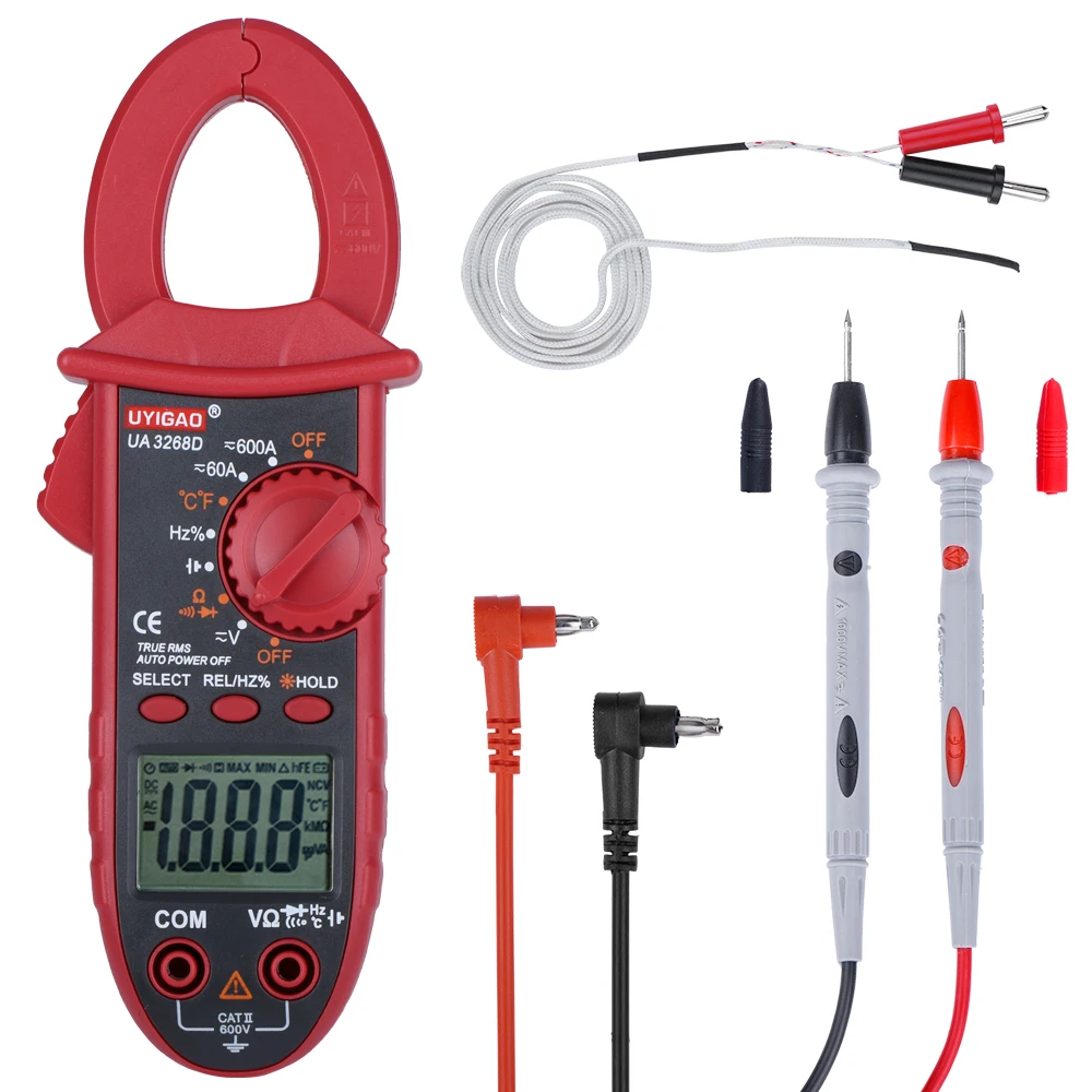 QHTITEC Precision Clamp Meter Digital Multimeter UA3268D Auto-Ranging T-RMS Temperature Capacitance Voltage Tester 6000 Counts
QHTITEC Precision Clamp Meter Digital Multimeter UA3268D Auto-Ranging T-RMS Temperature Capacitance Voltage Tester 6000 Counts