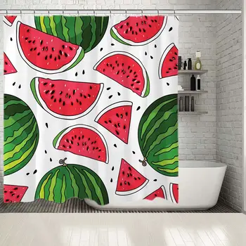 Shower Curtain Pattern of Watermelon and Seeds Summer Fruit Green Red White Artwork Printed
Shower Curtain Pattern of Watermelon and Seeds Summer Fruit Green Red White Artwork Printed