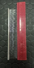 Peine de acero inoxidable para perros, peines de aseo largos y gruesos, plateados, para peluqueros, 1 Uds.