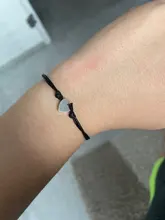 2 unids/lote Pequeño amor corazón pulsera de la suerte, rojo, negro, blanco, Color de la cuerda pulsera ajustable par de Pulseras de Moda al por mayor
