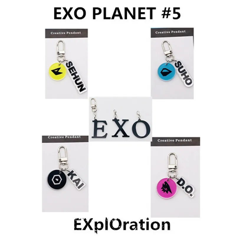 

KPOP EXO World Tour PLANET EXplOration Keychain Bag Pendant Accessory Acrylic Keyring CHANYEOL SEHUN BAEKHYUN D.O. XIUMIN YGG331