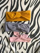 Diadema de algodón Para recién nacido, lazo sólido Para niña, diademas orejas Conejo, turbante, nudo, accesorios Para niña
