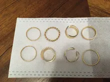 Doocna 8 unids/set Bohemia oro conjunto anillo conjuntos para los hombres y las mujeres geométrico Simple anillo de boda de toque de accesorios de joyería 10287