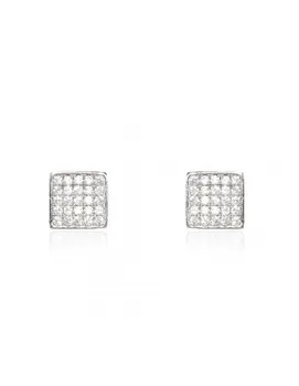 Earrings Square Silver with zircon 
Earrings Square Silver with zircon