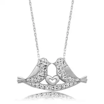 925 sterling Silver Lovebirds in Lady Necklace 
925 sterling Silver Lovebirds in Lady Necklace