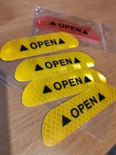 4 unids/set Puerta de coche pegatinas Universal de la seguridad advertencia Mark abierto alta reflectante cinta de la bici de la motocicleta pegatina para casco