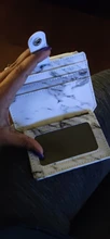 Tarjetero con textura de mármol, cartera pequeña de bolsillo para tarjetas de crédito, delgado y delgado, color blanco
