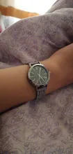Reloj informal de cuarzo para mujer, correa de acero inoxidable, reloj de pulsera analógico, reloj de pulsera Bayan Kol Saaty