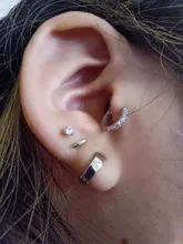 ROXI-Pendientes minimalistas de plata de ley 925, pendientes de botón, bola, delicado, diminuto, pendientes pequeños, de hélice, para cartílago, piercing, 3