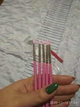 5 unids/set de Arte de uñas de silicona cepillo de pluma de madera grabado repujado hueco cerámica forma de escultura de arcilla que salpican esmalte de uñas para manualidades herramientas