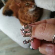 Letdiffery-Anillos personalizados de 3 nombres para Familia, joyería personalizada de acero inoxidable para mamá, papá, niños, familia, regalos