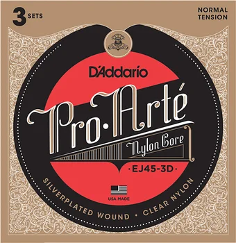 Ej45-3d Pro-Arte strings for classical guitar, nylon, normal, 3 sets, D'Addario
Ej45-3d Pro-Arte strings for classical guitar, nylon, normal, 3 sets, D'Addario