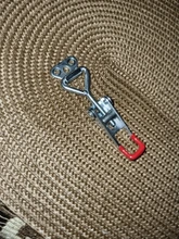 HELTC 1 piezas de plata + rojo ajustable pestillo de palanca al cerrojo de cajas de palanca para Hasp pestillo de palanca atrapar cerradura