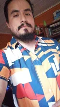 INCERUN-Camisa de manga corta con estampado geométrico para hombre, ropa de calle hawaiana con botones y cuello de solapa, S-5XL de verano, 2021