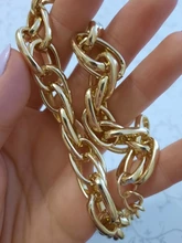 Gargantilla de cadena Punk para mujer, Collar de estilo Hip Hop, grande, grueso, de aluminio, dorado, cadena gruesa, joyería