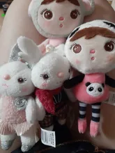 Metoo-muñecos de peluche de animales para niños y niñas, Mini llavero Kawaii con colgante de conejo Angela
