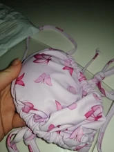 Miyouj-Bikinis con cuello Halter, microbañador de Tanga, traje de baño de 2 piezas de corte alto, conjunto de Bikini estampado, ropa de playa