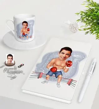 Personalized Men 'S Boxer Caricature Of White Notebook Pen Turkish Coffee Cup Seti-1
Personalized Men 'S Boxer Caricature Of White Notebook Pen Turkish Coffee Cup Seti-1