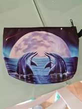 Dolphin-bolsa de cosméticos estampada para mujer, Mini bolso de mano de tiburón/Delfín, estuche de cosméticos, bolsa de almacenamiento de viaje de moda informal