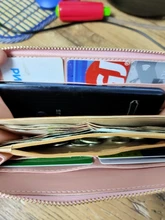 Cartera de cuero con diseño geométrico de lujo para mujer, monedero de Cremallera larga con diseño de borla, monedero femenino