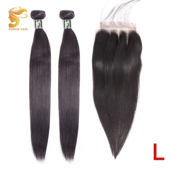 AOSUN HAIR Brazilian Hair Weave Bundles Straight Bundles With Closure 100% Remy Human Hair Extensions 8-26inches Natural Color
AOSUN HAIR Brazilian Hair Weave Bundles Straight Bundles With Closure 100% Remy Human Hair Extensions 8-26inches Natural Color