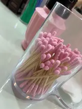 100 unids/pack Rosa doble cabeza hisopo de algodón palos mujer maquillaje RemoverCotton brotes punta médica para nariz y orejas de limpieza