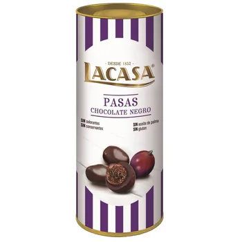 Lacase pot raisins Chocolate black · 175g.
Lacase pot raisins Chocolate black · 175g.