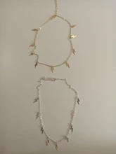 Collar con forma de relámpago para mujer, gargantilla de cadena de eslabones dorados a la moda, collar con abalorio para el cuello, joyería para mujer 2020