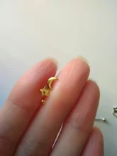 Canner 1 925 Pendientes tipo botón de plata fina para mujer oro Mini Luna estrella aretes geométricos Bijoux Pendientes Piercing 2020 W5