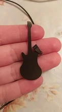 Collar de guitarra de acero inoxidable 316L para hombre, cadena de cuero, colgantes