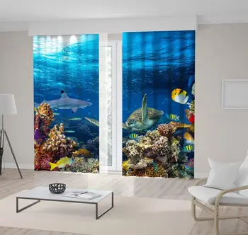 Curtain Underwater Coral Reef Landscape Deep Blue Ocean with Colorful Fish Navy Yellow Purple
Curtain Underwater Coral Reef Landscape Deep Blue Ocean with Colorful Fish Navy Yellow Purple