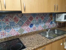 Waterproof Stickers Tiles Marble Self-Adhesive Kitchen Countertop-Range High-Temperature