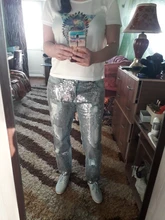 Ripped Jeans Pants Spring-Trousers Simplee Sequin-Hole Loose Women Bottom Streetwear