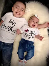 Mono con letras de manga corta a juego para bebés y niños, Camiseta de algodón, 1 Uds.