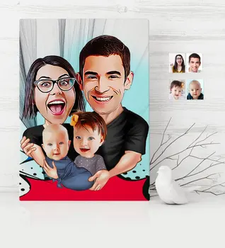 Personalized Family Cartoon Canvas Table (30x50 cm.) - 4 photo Picture Funny Fun Memories Name Lettering Souvenir Gift Family
Personalized Family Cartoon Canvas Table (30x50 cm.) - 4 photo Picture Funny Fun Memories Name Lettering Souvenir Gift Family