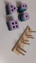 Juguete Montessori de madera para niños y niñas, bloques de construcción, Juguetes educativos de Aprendizaje Temprano forma de Color, compatible con juguetes rompecabezas para niños