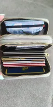 Monederos multifuncionales para mujer, carteras de piel auténtica RFID con cremallera segura, tarjetero