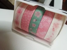 5 unids/caja cinta Washi japonesa de bricolaje decoración planificador de colección de recortes ancho papel adhesivo Etiqueta de cinta adhesiva de La etiqueta engomada de papelería