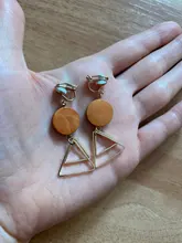 Joyería de colección de múltiples estilos para niña y mujer, aretes de Clip de hojas geométricas con personalidad creativo coreano, accesorios de moda para niña y Mujer