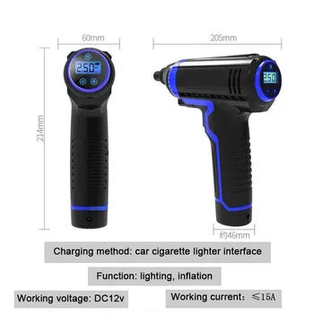 12V 120W cordless handheld portable car inflator pump air compressor with light digital display for tire bicycle
12V 120W cordless handheld portable car inflator pump air compressor with light digital display for tire bicycle