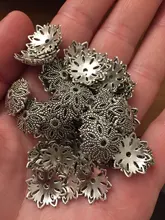 50 Uds. En forma de abalorios de tapas de cuentas, abalorios en forma de cuenta de Color plata antigua, accesorios de joyería