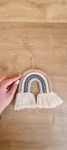 Macramé arcoíris colgante de pared juguete decorativo de colores para decoración del hogar Boho, suministros de fiesta, Baby Shower, Nursery Dorm Room