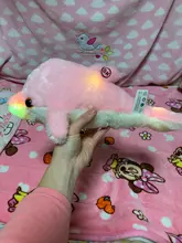 Muñeco de felpa luminoso y creativo para niños, juguete de felpa de 32cm con luz LED brillante, muñeco de delfín, almohada colorida
