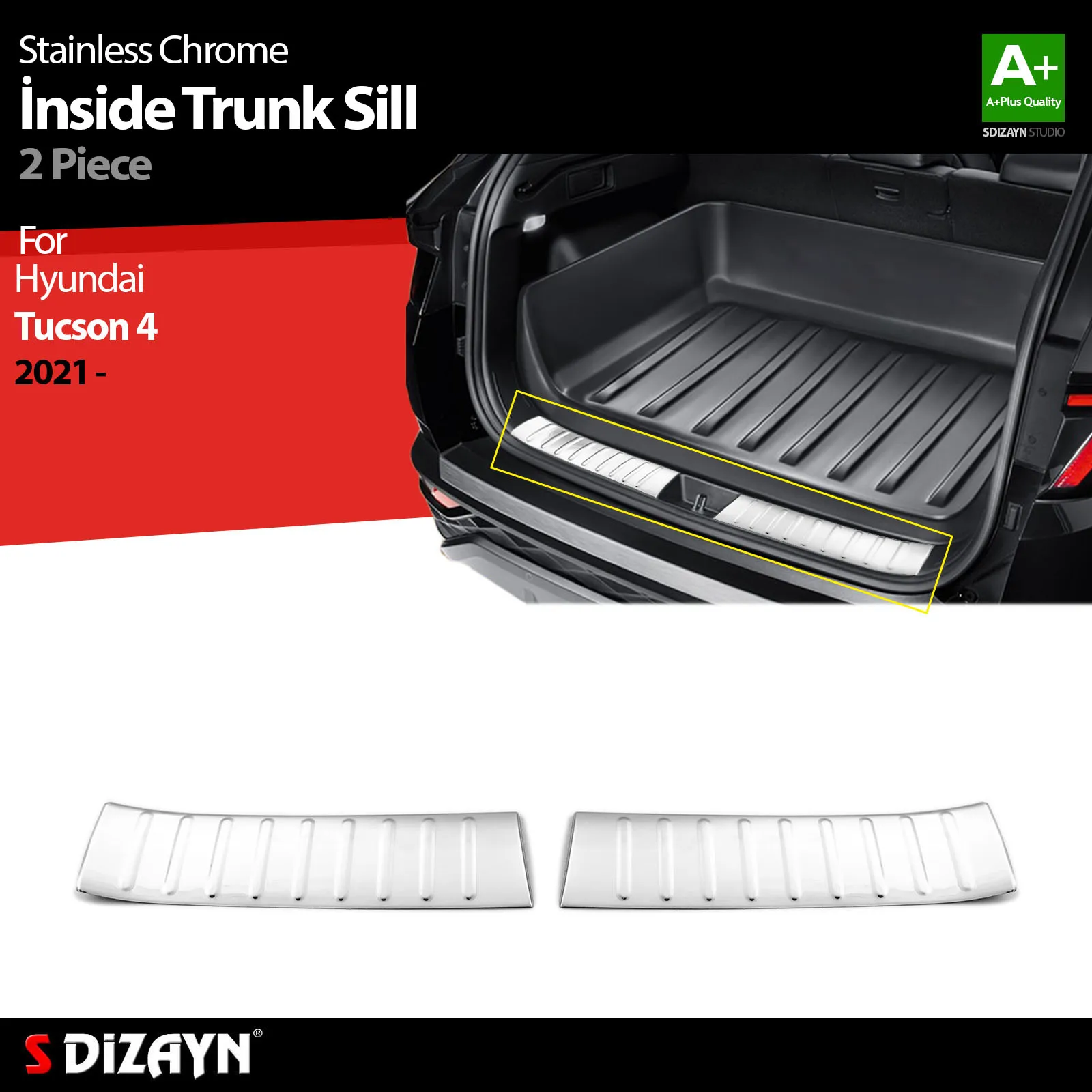 S Dizayn For Hyundai Tucson 4 Chrome Rear Inside Trunk Sill Stainless Steel 2 Pcs Interior Car Accessories Parts Auto Product
S Dizayn For Hyundai Tucson 4 Chrome Rear Inside Trunk Sill Stainless Steel 2 Pcs Interior Car Accessories Parts Auto Product
